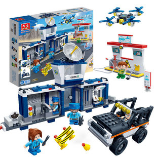 邦宝城市警察总局系列移动指挥中心积木玩具男孩益智拼装汽车儿童