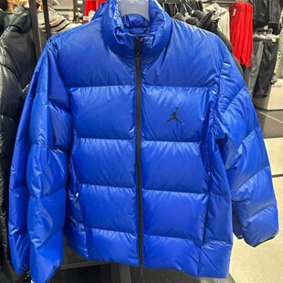 Nike耐克JORDAN男子飞人立领简约保暖纯色外套面包羽绒服 FV7272