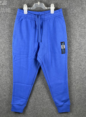 Nike耐克男运动跑步刺绣加绒保暖透气纯棉蓝色针织微弹长裤CJ4779