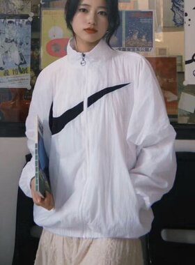 女子Nike耐克防风衣立领运动夹克