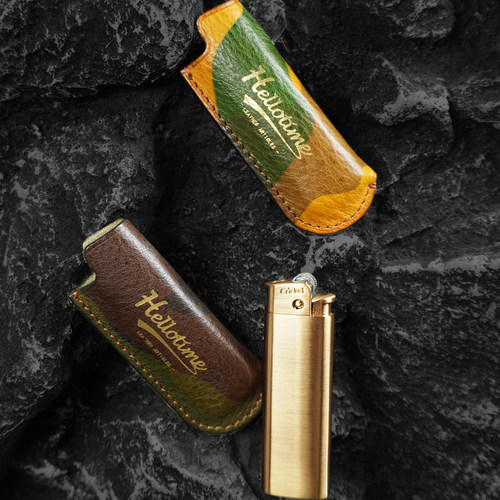 草蜢防风打火机皮套牛皮保护套真皮手工定制头层牛皮创意礼物