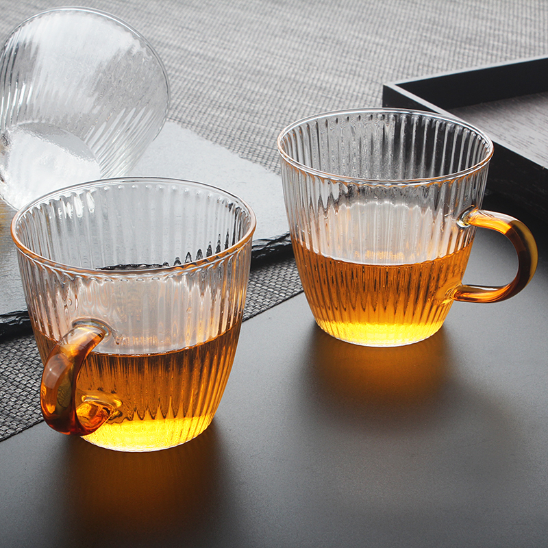 茶具加厚耐热高温玻璃小茶杯品茗杯带把小号玻璃水杯花茶杯咖啡杯