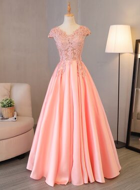 晚礼服2025敬酒服女童长款宴会婚礼新娘服姐妹裙伴娘服订婚礼服