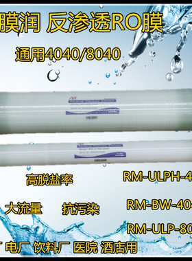 反渗透设备用膜润反渗透膜 RM-ULPH-4040 RM-BW-8040 RO膜净化
