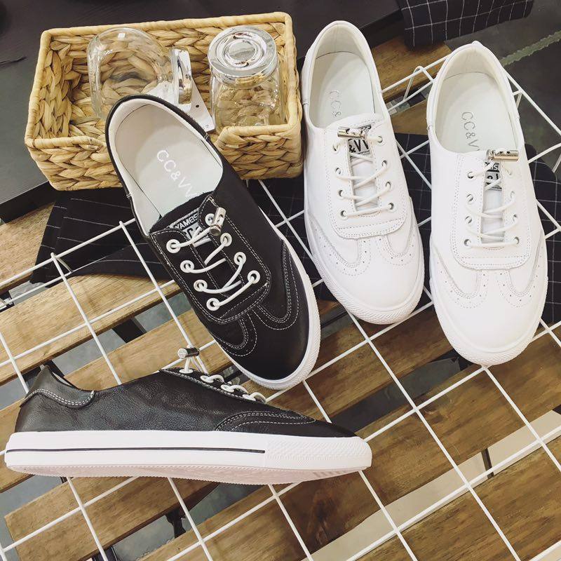 ccvv2024春新款真皮舒适休闲女鞋