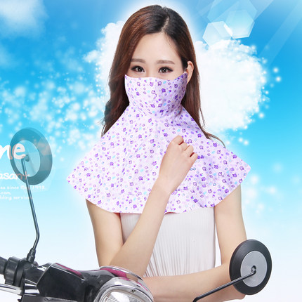 力淘防晒口罩UV防紫外线夏季超大护颈女透气防尘轻薄骑开车面罩