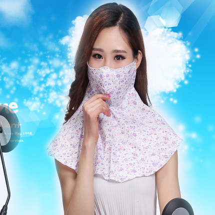 力淘防晒口罩UV防紫外线夏季超大护颈女透气防尘轻薄骑开车面罩