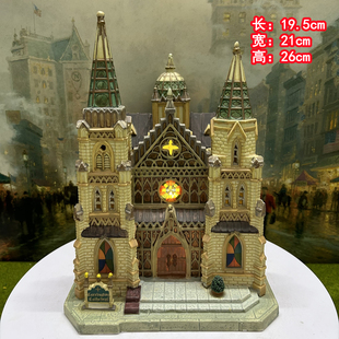 教堂系列-外贸出口手绘陶瓷房子建筑物场景家居装饰品圣诞节摆件