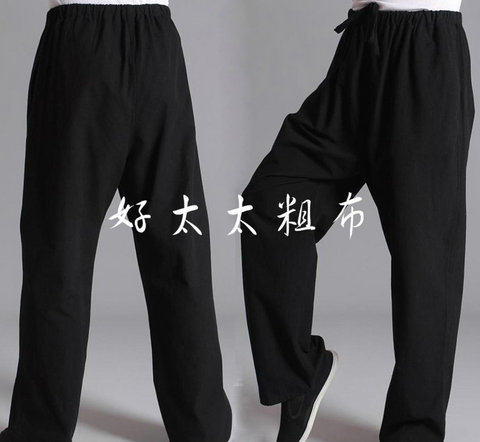 复古纯棉粗布男士两侧新款唐装裤