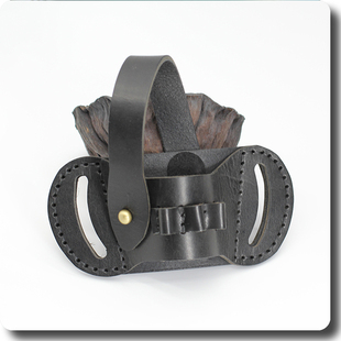 77/64式头层硬牛皮通用型皮套腰部手枪套快拔式真皮腰包纯手工缝