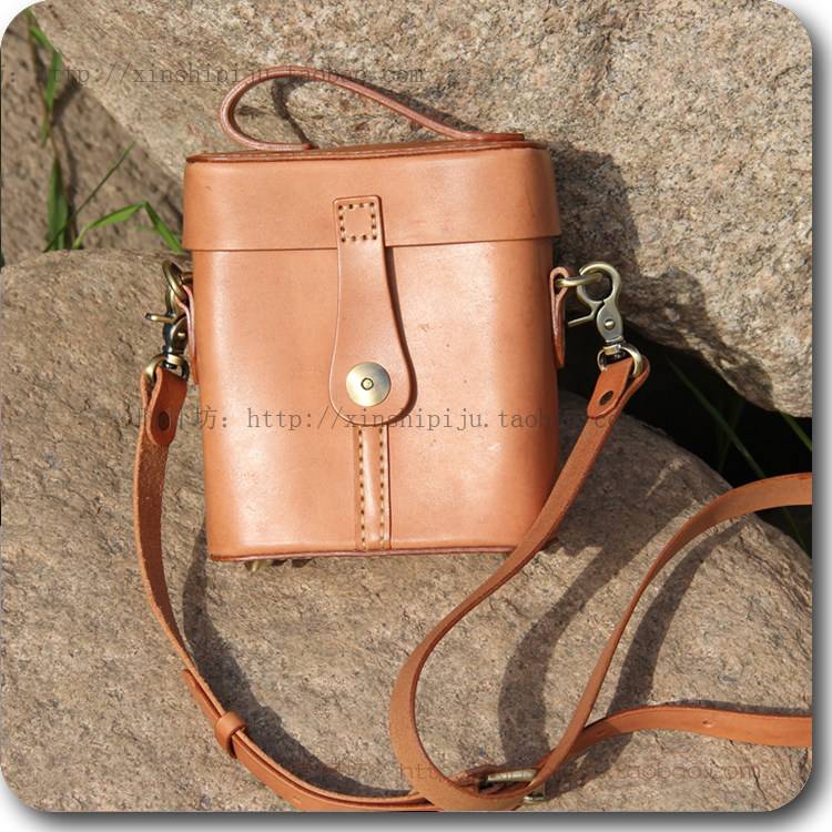 真皮背包头层植鞣硬牛皮单肩斜跨手提包纯手工粗蜡线缝制定型包邮