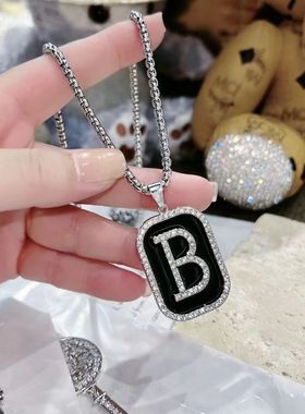 B字母项链女新款潮秋冬毛衣链