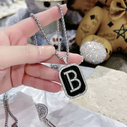 B字母项链女新款潮秋冬毛衣链
