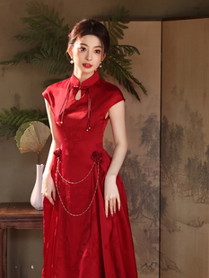 梵娜仙衣新中式红色显瘦新娘回门出门敬酒服订婚领证气质典雅礼服