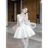 礼服小个子晚宴生日成人礼公主裙抹胸轻奢年会party蓬蓬短裙新款