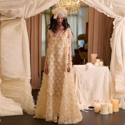 法式超仙甜美风立体花朵轻婚纱新娘晨拍礼服高级感绝美气质晨袍