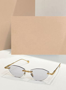 时尚新款太阳眼镜高品质高质感百搭遮阳大气H64小框金属无框