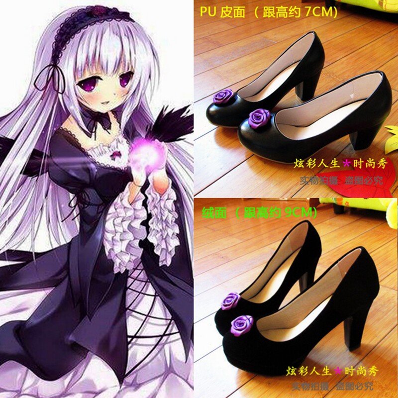 动漫cos鞋◆蔷薇少女の水银灯cosplay鞋子 花朵单鞋款 可订大码鞋