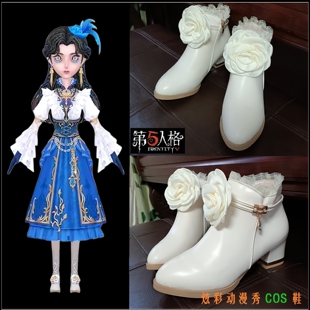 第五人格古董商音核裂响cos鞋花朵短靴漫展鞋cosplay道具鞋子