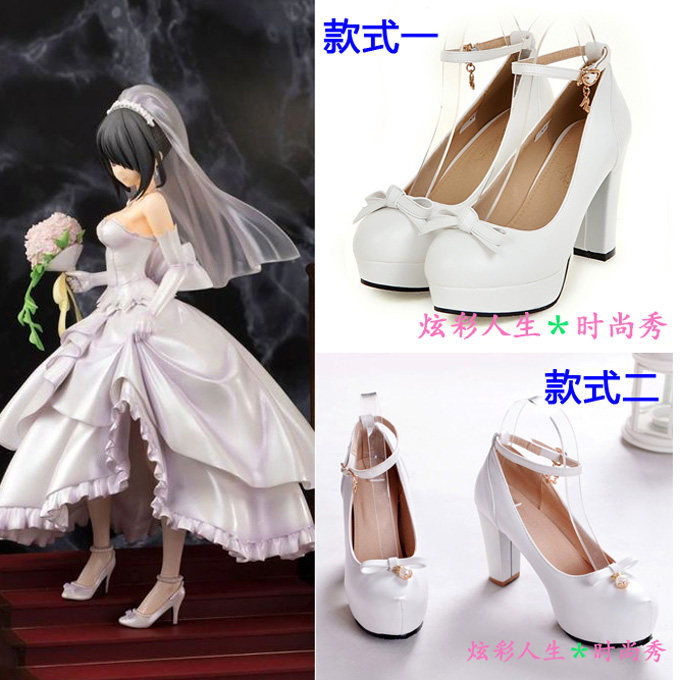 约会大作战 时崎狂三 婚纱cos鞋 花嫁狂三coslplay鞋子