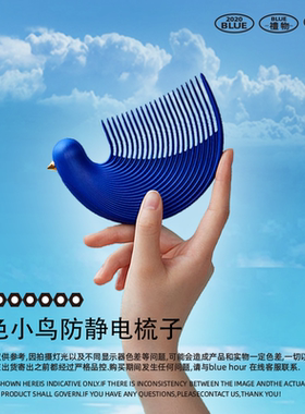 克莱因蓝色梳子小鸟梳防静电按摩洗头可爱创意便携礼物摆件挂件