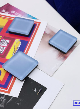 Blue hour原创 浅蓝色系列玻璃冰箱贴磁贴吸铁石北欧风格现代简约