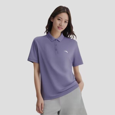 安踏 女短袖POLO衫T恤翻领短袖夏季快干棉透气运动上衣162427155