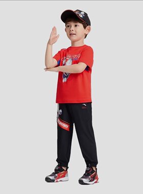 安踏儿童 夏季男童奥特曼动漫印花潮流透气运动针织长裤352429750