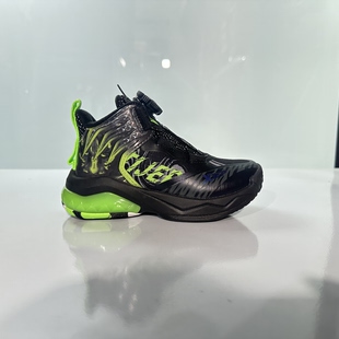 清仓特步童鞋秋冬商场同款男中童旋转纽扣防滑篮球鞋677415123007