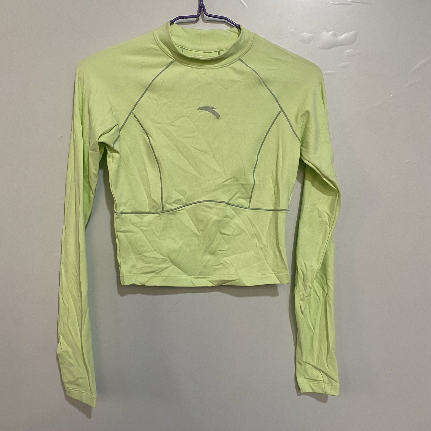 安踏正品夏训练服户外塑形显瘦长袖女运动修身健身上衣162327402