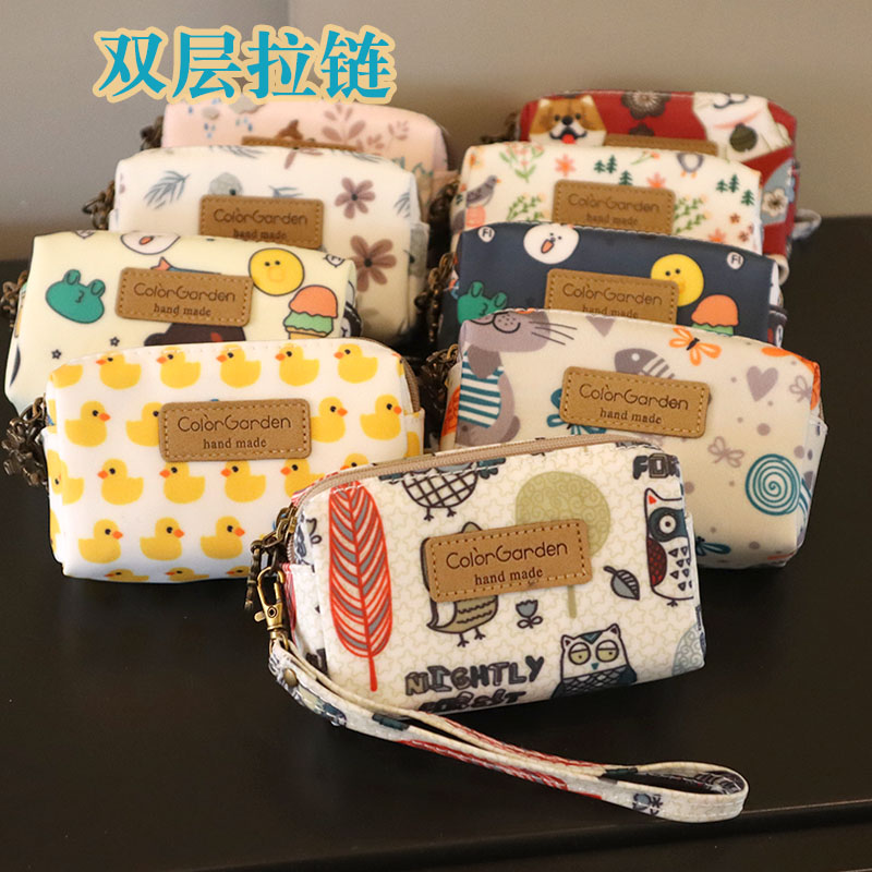 可爱卡通防水印花零钱包