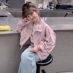 拉链蝙蝠袖 洋气外套时髦中大儿童女孩韩版 上衣 女童春秋装 2026新款