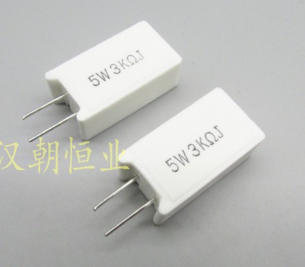 【全新】电源老化负载立式2脚陶瓷水泥电阻 5W 3K欧姆 3KΩJ 5瓦