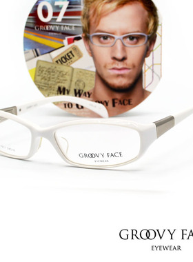 GROOVY FACE GRV-011酷飞眼镜架日本产设计师品牌白色近视镜框