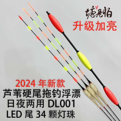 塘见怕猎青DL001日夜两用非自立无铅拖钓浮漂加粗尾LED青鱼电子漂