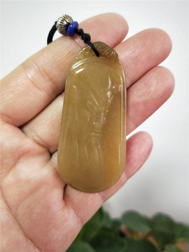 和田玉糖玉关公挂件新疆且末糖料天然玉石吊坠男款