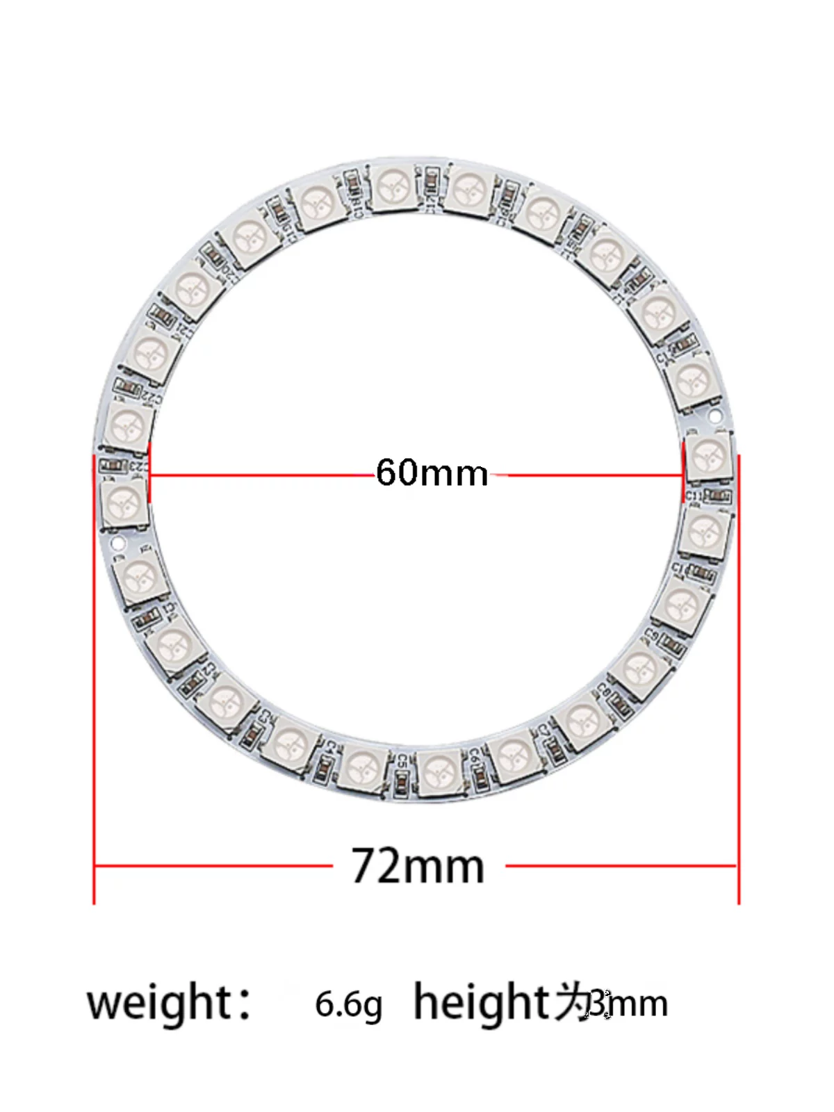 24-битный WS2812 5050 RGB встроенный светодиодный полного цвета драйвер-кольцо светильник модуль, подходящий для Arduino