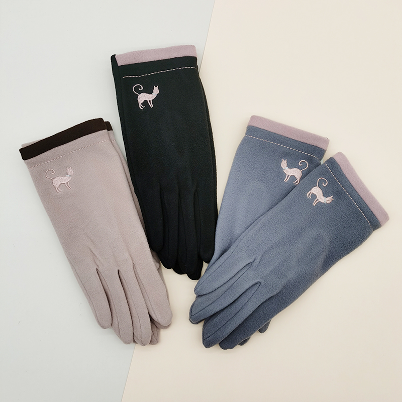 冬天女士可爱猫咪户外防寒手套