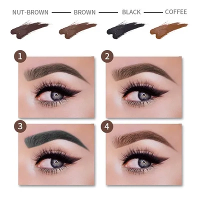 四色液体眉笔亚马逊水性画眉膏外贸brow眉液修眉立体Eye染眉膏