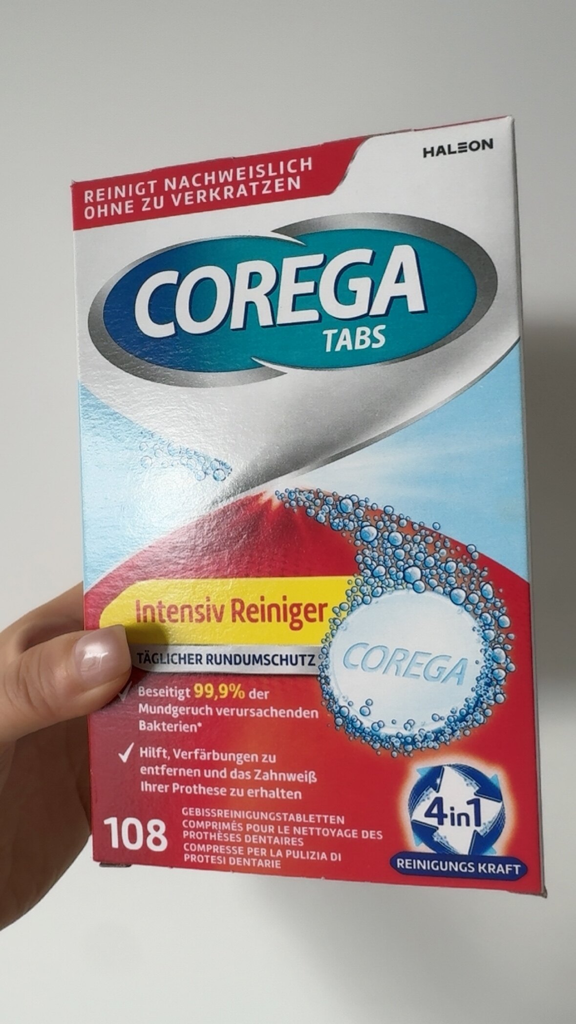 德国Corega原装清洁消毒杀菌假牙牙套泡腾片天然温和