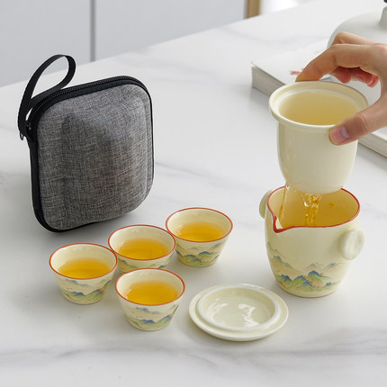 旅行茶具便携式套装简易快客杯茶杯外出带包一人户外露营喝茶定制