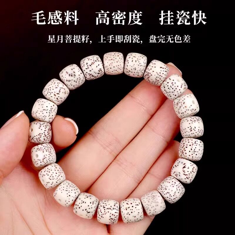 海南星月菩提子手串单圈手链男女新月高密顺白正月文玩佛珠绕指柔