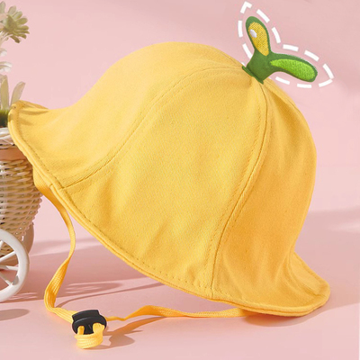 小黄帽小学生幼儿园儿童帽纯棉渔夫帽印字定制帽子防晒遮阳帽logo