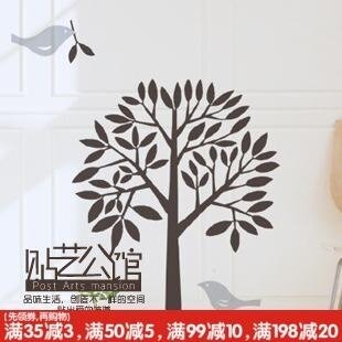 包邮环保可移除diy树木鸟儿客厅卧室橱窗玻璃装饰墙贴t-017 筑巢