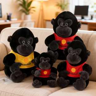 可爱美拉德大猩猩卫衣黑金刚毛绒玩具甜酷摆件生日礼物送男女友