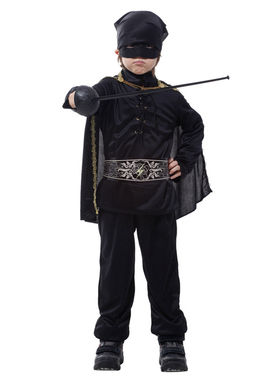 现货儿童佐罗服侠客服B0084上衣/裤子/披风/头巾/眼罩/腰带/绑带