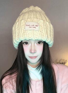 2026新款贴布适合方圆脸毛线帽女