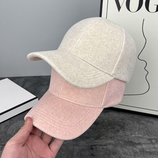 帽子女秋冬季韩版百搭毛绒鸭舌帽休闲宽檐太阳帽显脸小保暖棒球帽