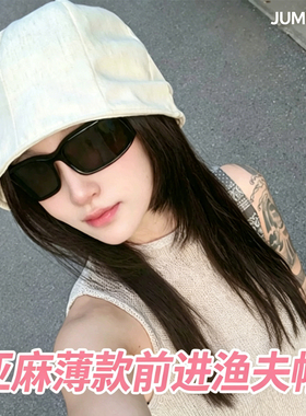 英伦亚麻防晒显脸小报童帽女