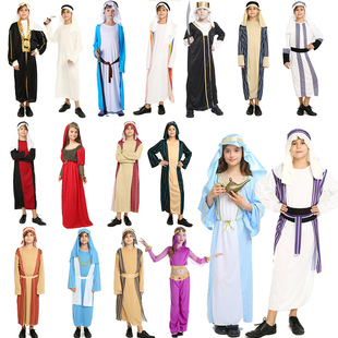 万圣节儿童服装埃及阿拉伯服装王子国王阿联酋牧羊人阿拉丁表演服